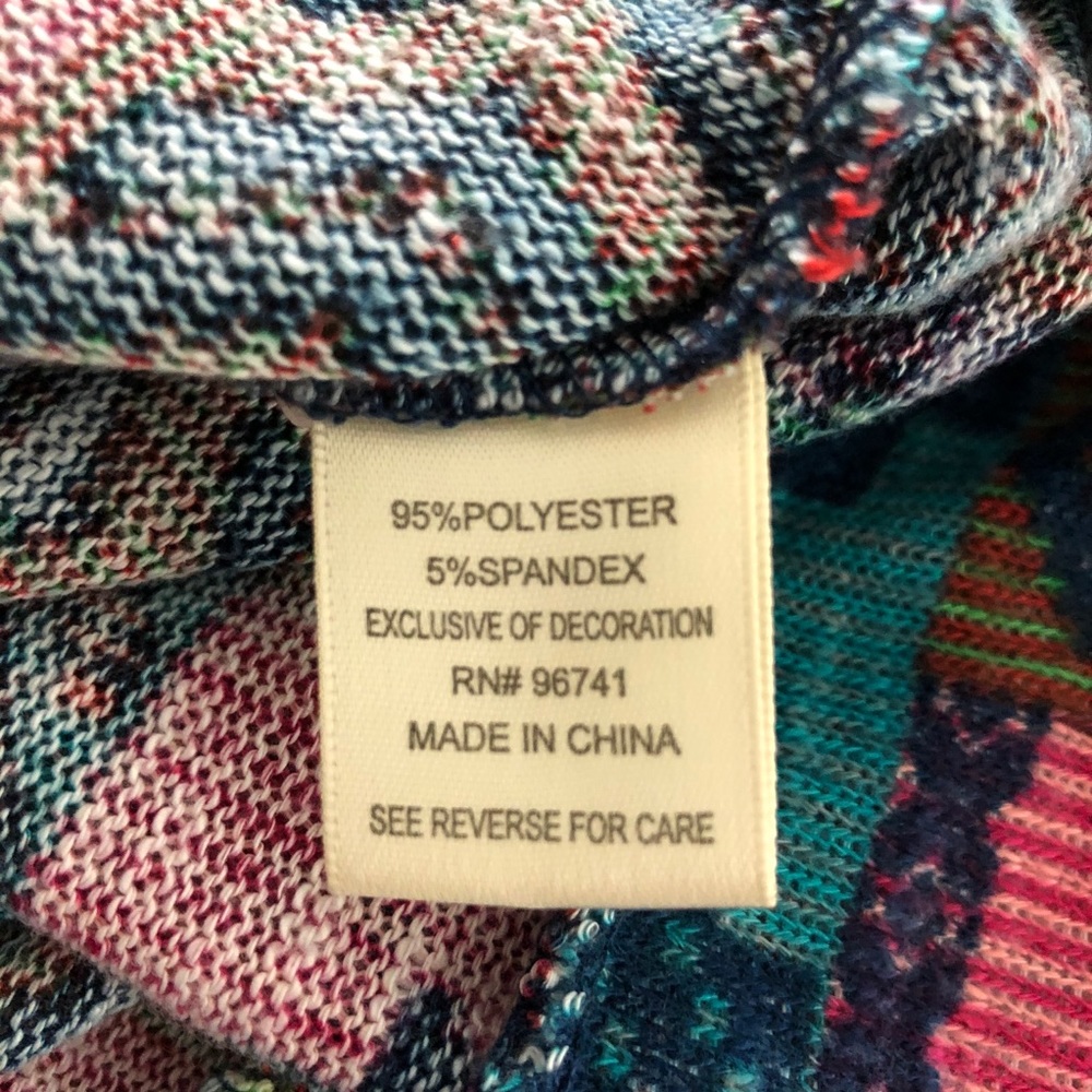 Self Esteem Cowl Neck Patch Aztec Design Sweater - image 7